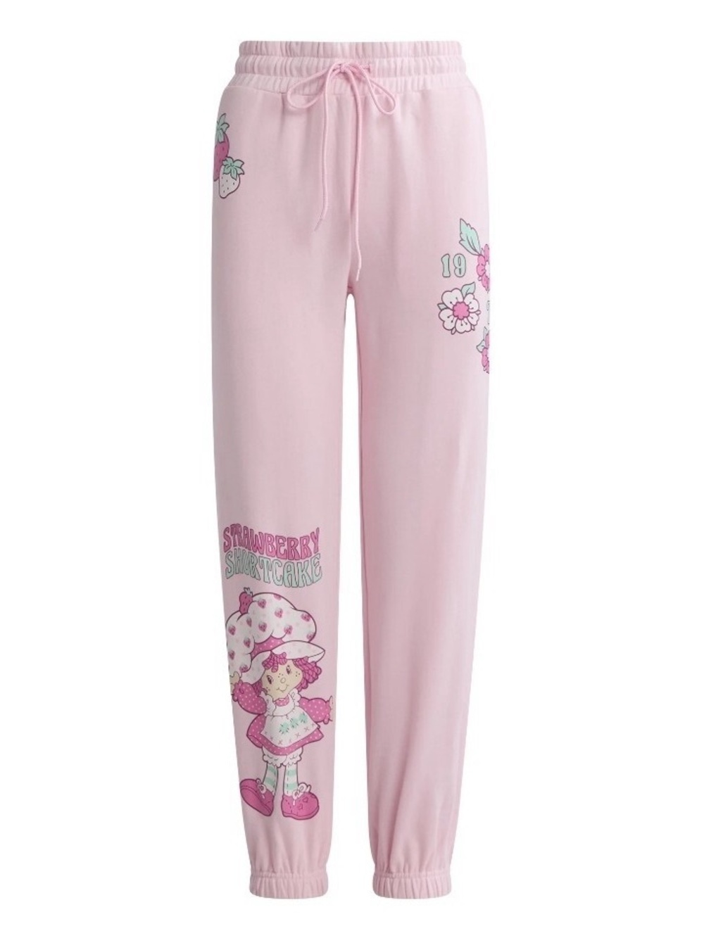 Strawberry Shortcake | Women’s Pink Graphic Pull On Drawstring Sweatpants Sz S